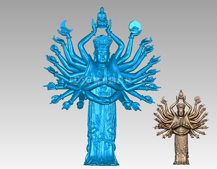 立體佛像3D掃描案例 高精度抄數(shù) 精易迅三維掃描儀設備